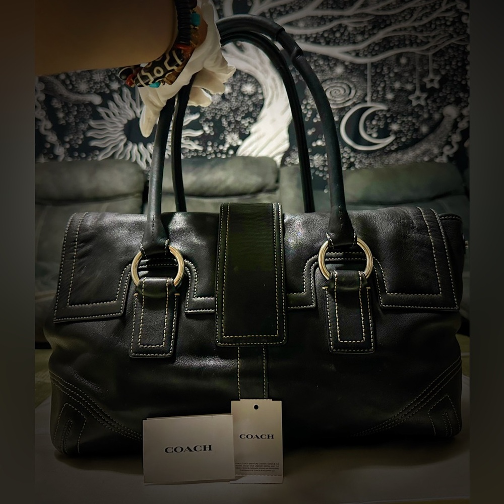 Vintage Y2K Coach tote bags Black Leather shoulder bag❌70% OFF SALE❌ make offer - Picture 12 of 17